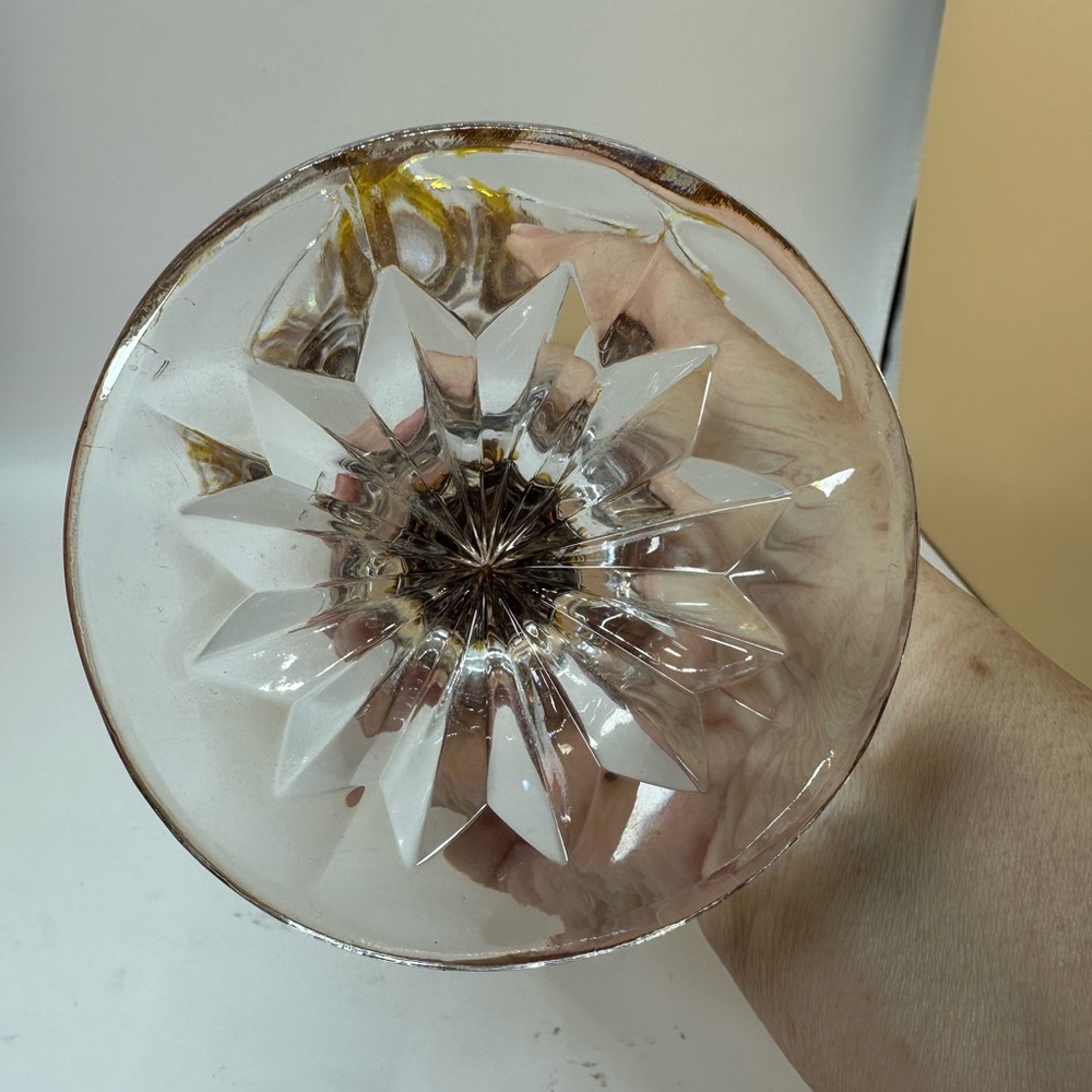 Vintage Art Deco Amber and Clear Crystal Bud Vase - Picture 7 of 7